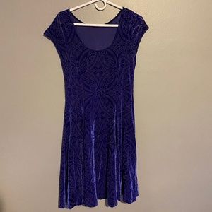 Blackmilk Clothing L “burple” cap-sleeves skater dress.